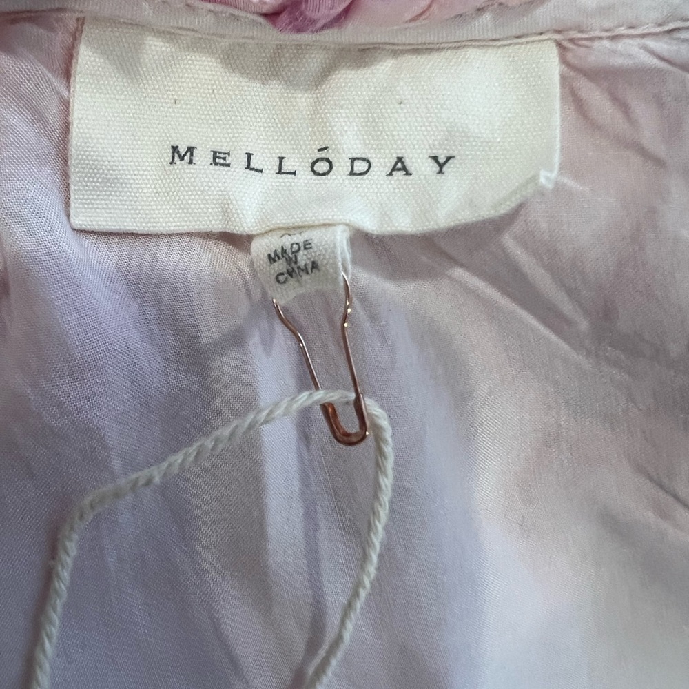 MELLÓDAY Floral Pink Women's Top M NWOT - Picture 7 of 10